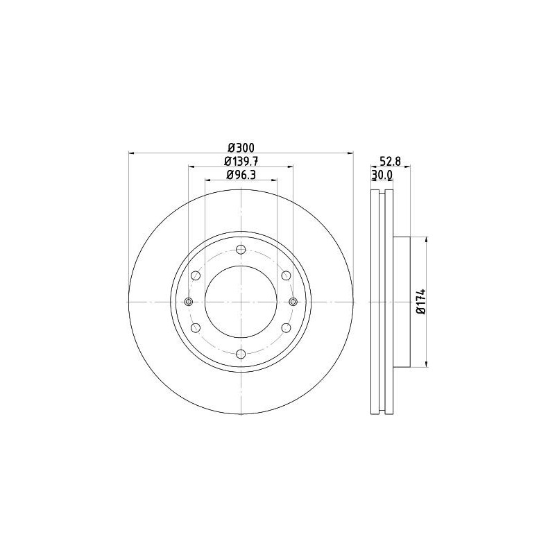 Disco freno asse anteriore - HELLA BRAKE