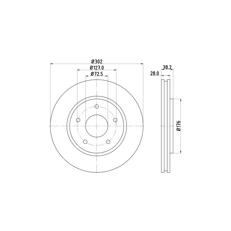 Disco freno asse anteriore - HELLA BRAKE