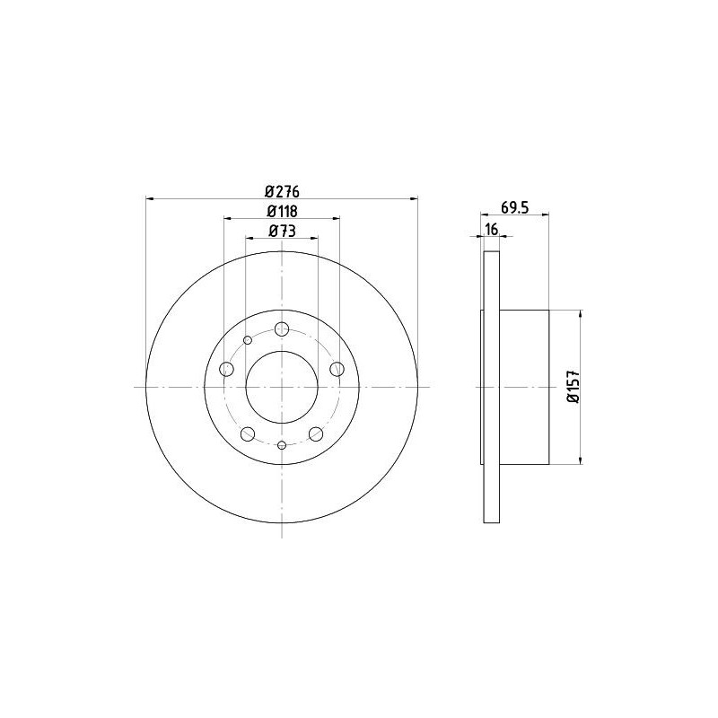 Disco freno asse posteriore - HELLA BRAKE