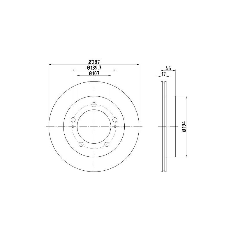Disco freno asse anteriore - HELLA BRAKE