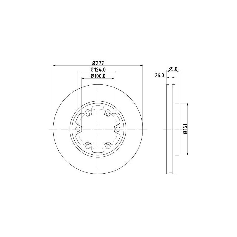Disco freno asse anteriore - HELLA BRAKE
