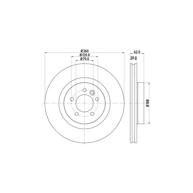 Disco freno asse anteriore - HELLA BRAKE