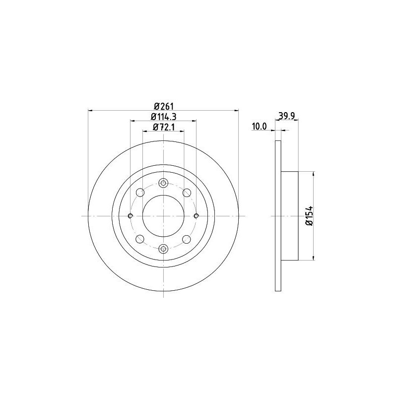 Disco freno asse anteriore - HELLA BRAKE