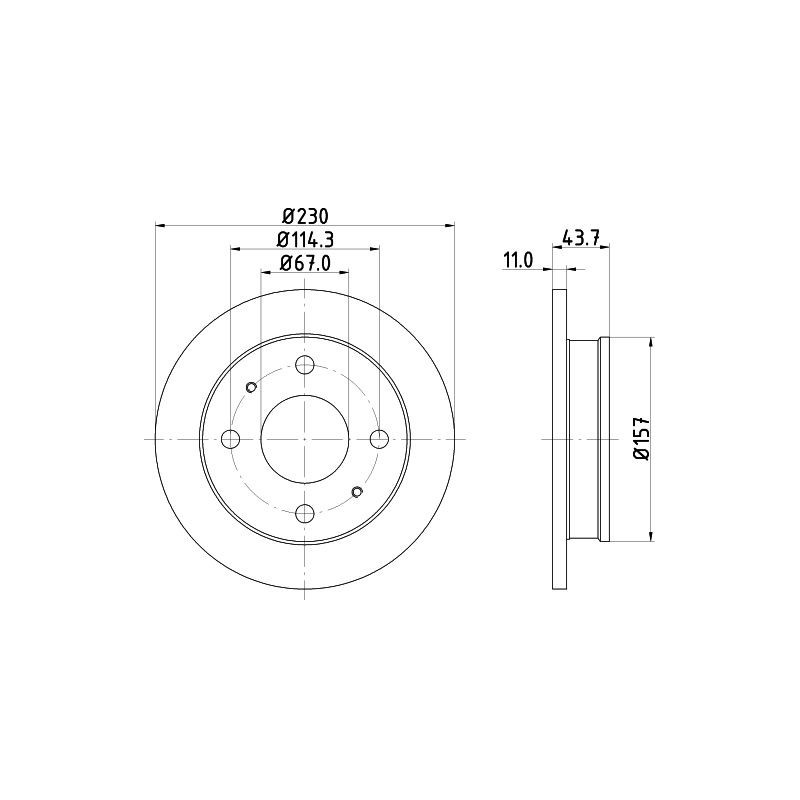 Disco freno asse anteriore - HELLA BRAKE