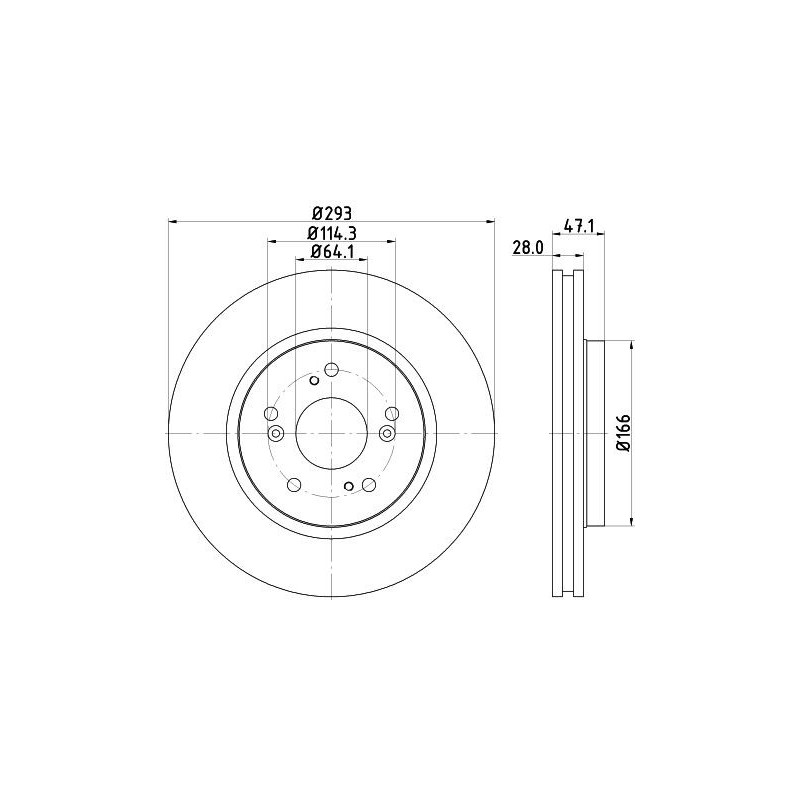 Disco freno asse anteriore - HELLA BRAKE