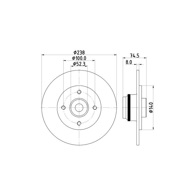 Disco freno asse posteriore - HELLA BRAKE