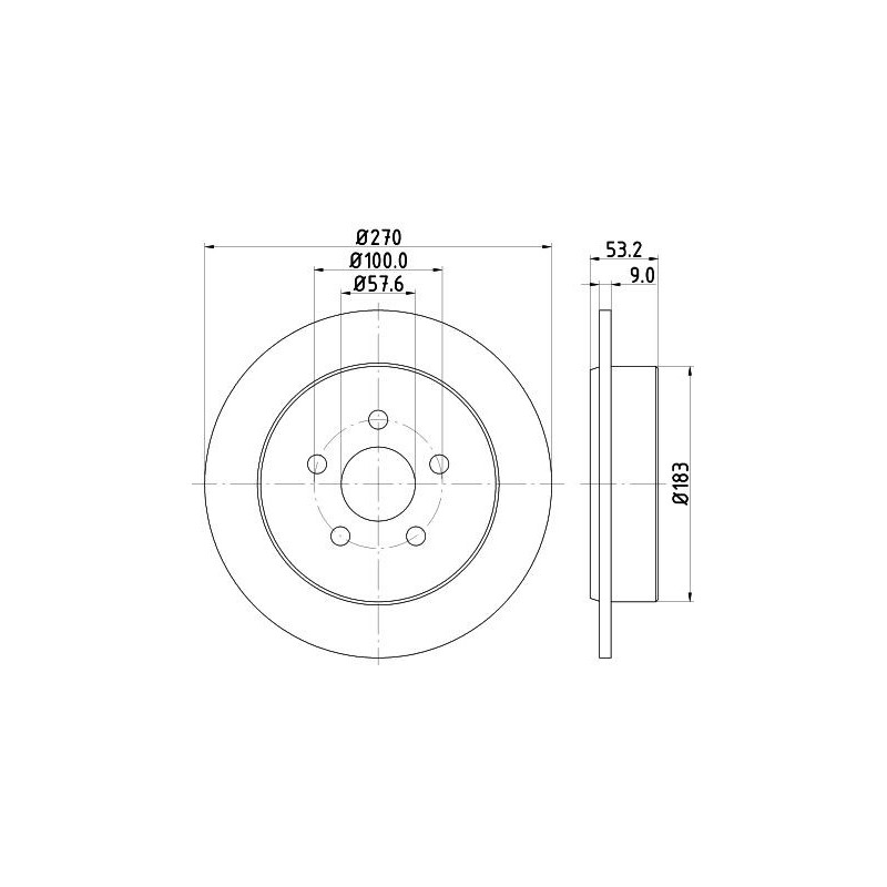 Disco freno asse posteriore - HELLA BRAKE