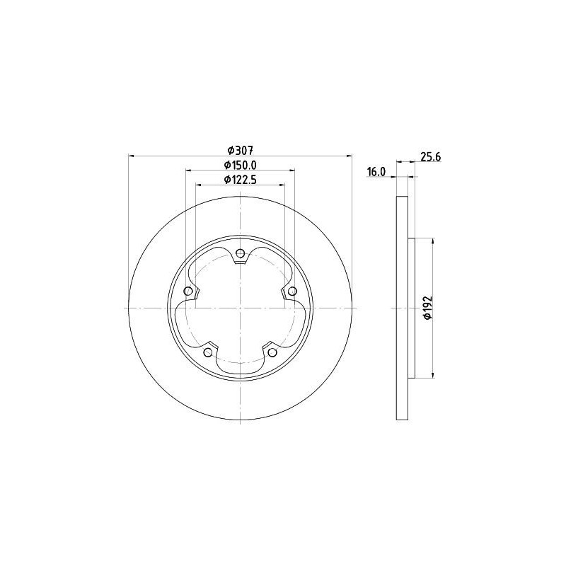 Disco freno asse posteriore - HELLA BRAKE