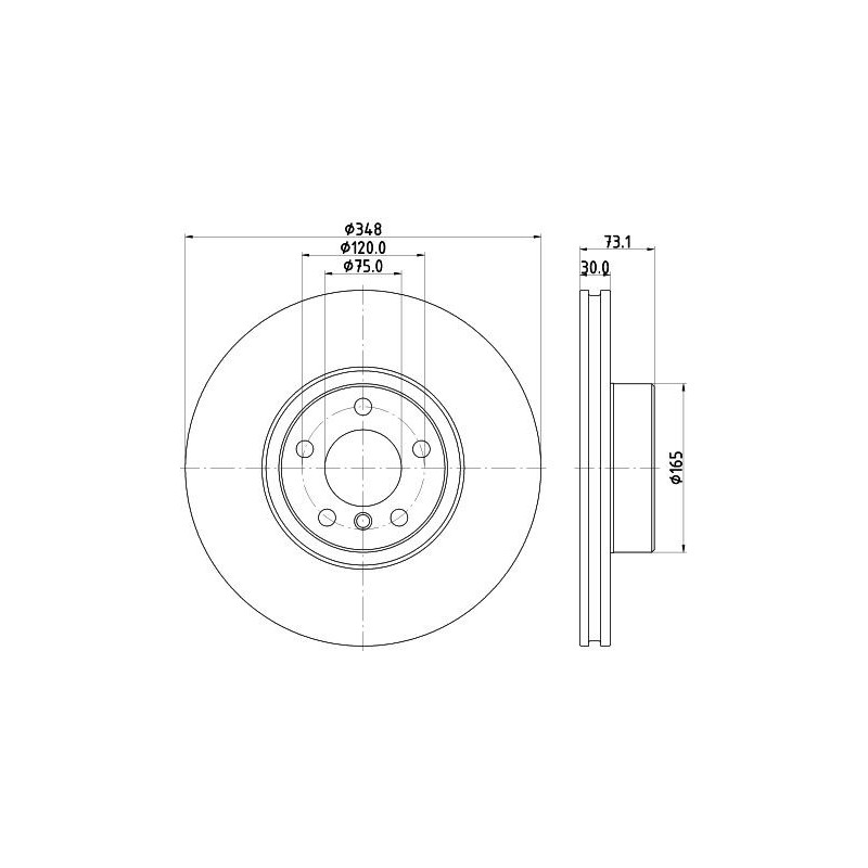 Disco freno asse anteriore - HELLA BRAKE