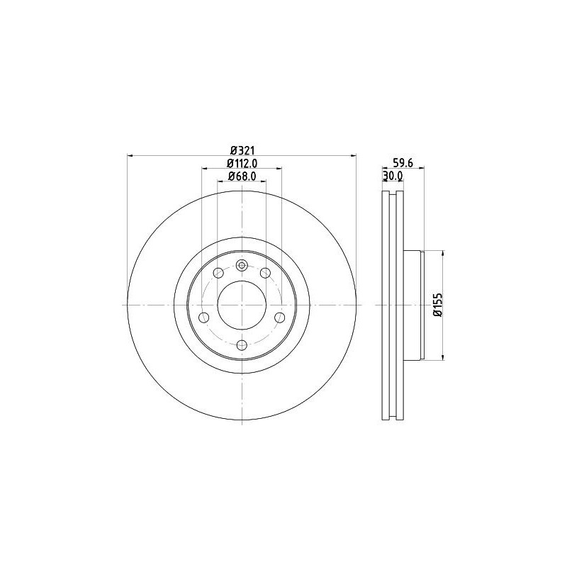 Disco freno asse anteriore - HELLA BRAKE