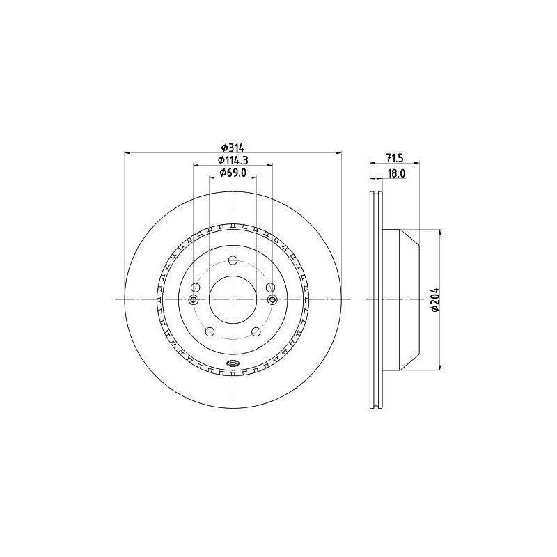 Disco freno asse posteriore - HELLA BRAKE