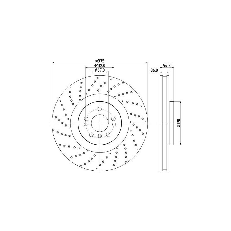 Disco freno asse anteriore - HELLA BRAKE