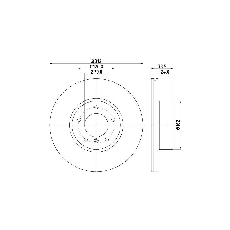 Disco freno asse anteriore - HELLA BRAKE