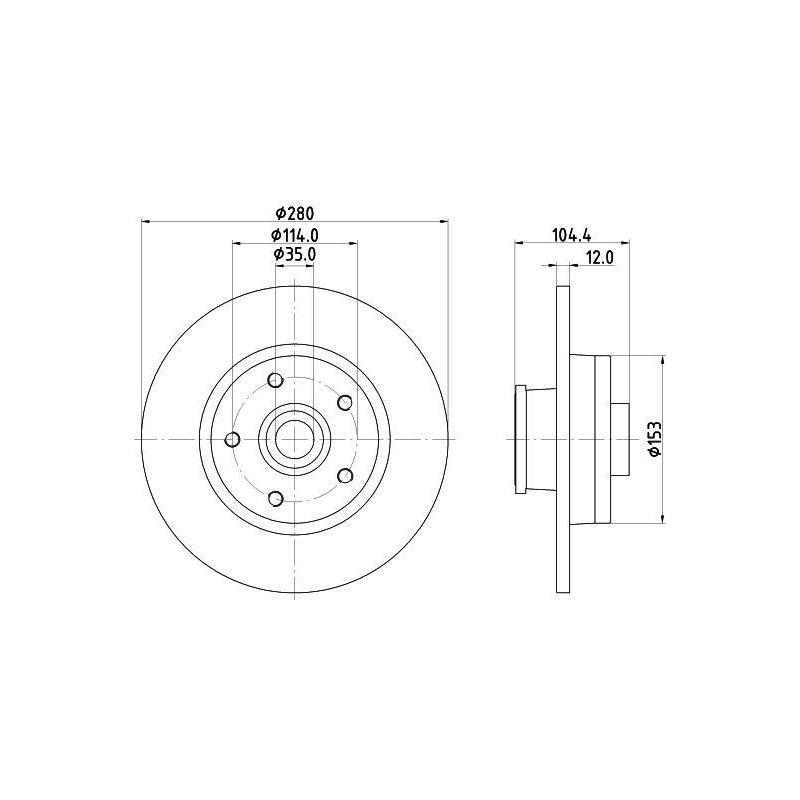 Disco freno asse posteriore - HELLA BRAKE