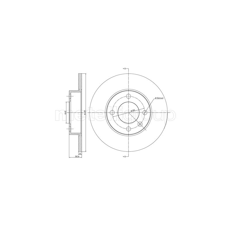 Disco freno asse posteriore - METELLI
