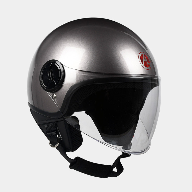 CASCO DEMI-JET MOD.107 V/LUNGA COL.SILVER L