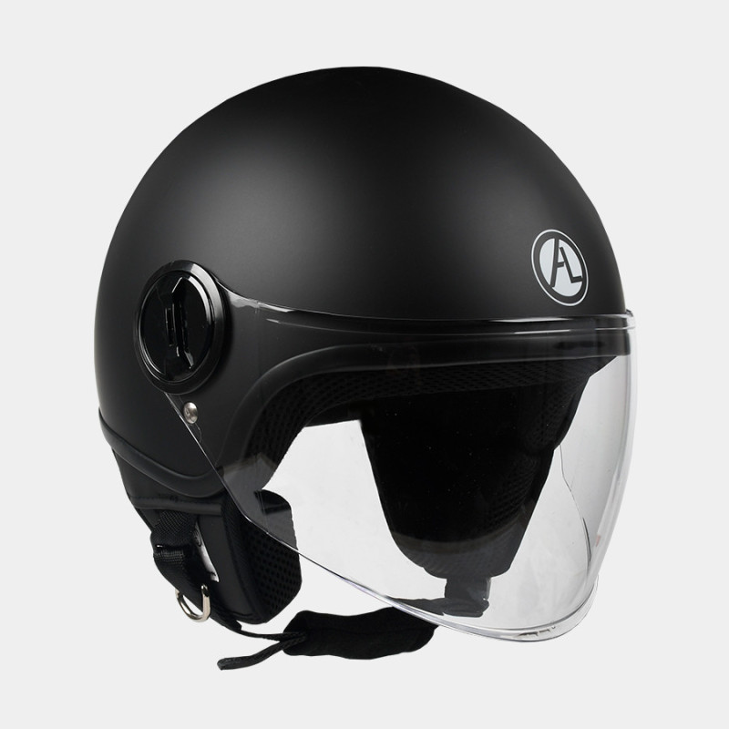 CASCO DEMI-JET MOD.107  V/LUNGA NERO OP. S
