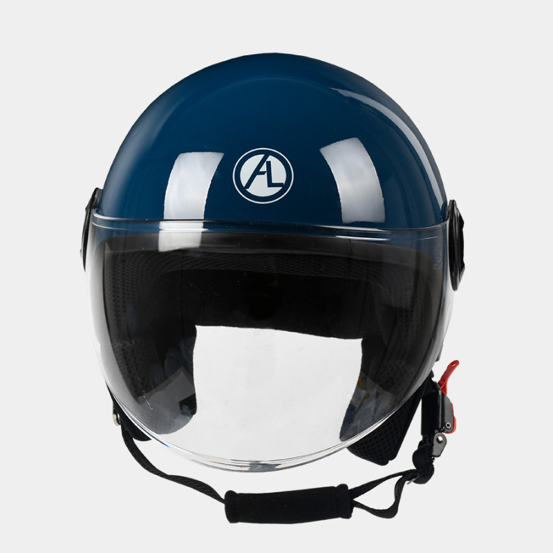 CASCO DEMI-JET MOD.107  V/LUNGA BLU MET. M