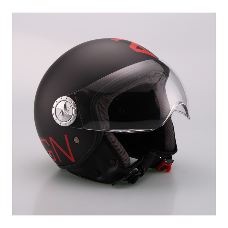 CASCO DEMI-JET MOD.101 V/ELIC AL NERO/ROSSO -M