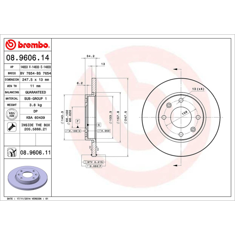 Disco freno asse anteriore - BREMBO