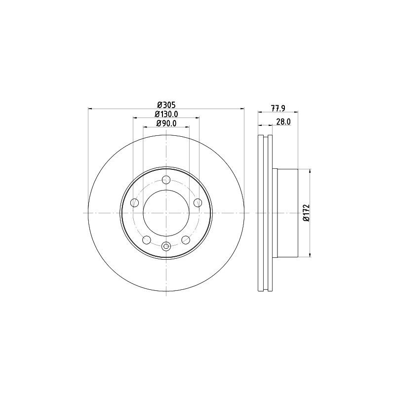 Disco freno asse anteriore - HELLA BRAKE