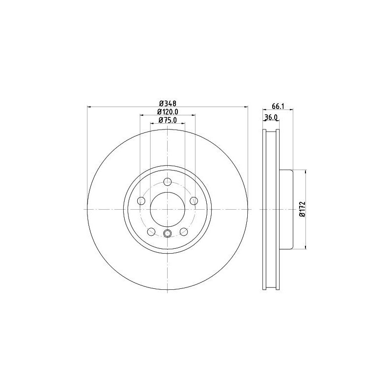 Disco freno asse anteriore - HELLA BRAKE