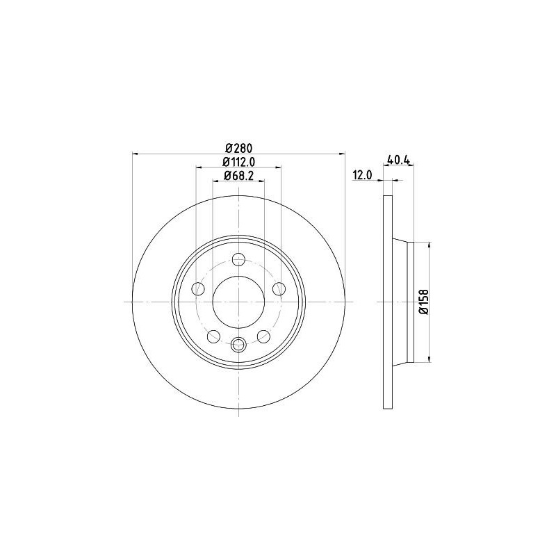 Disco freno asse posteriore - HELLA BRAKE
