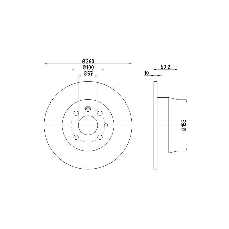 Disco freno asse posteriore - HELLA BRAKE