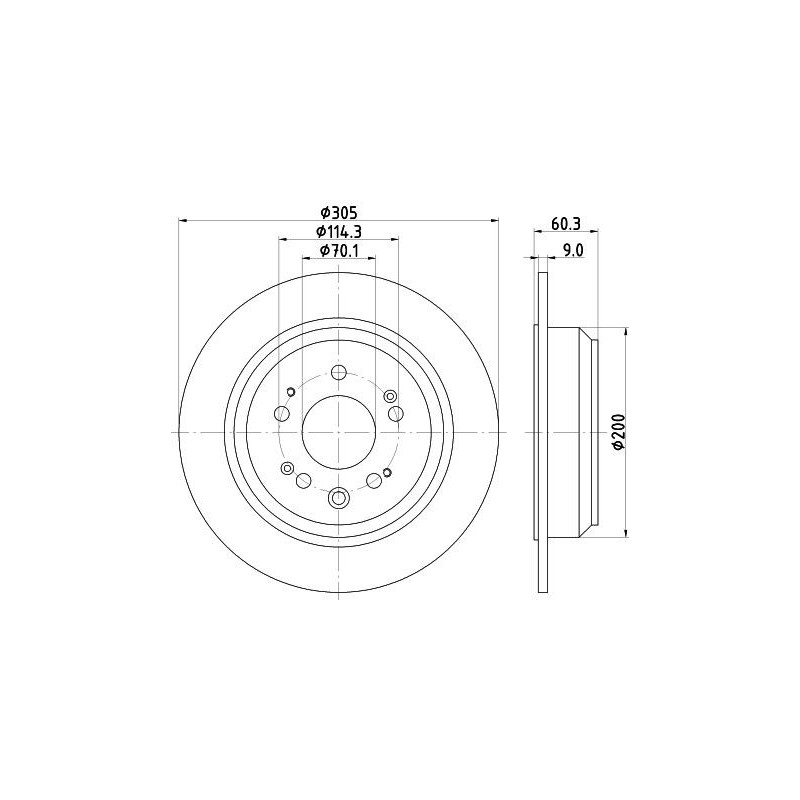 Disco freno asse posteriore - HELLA BRAKE