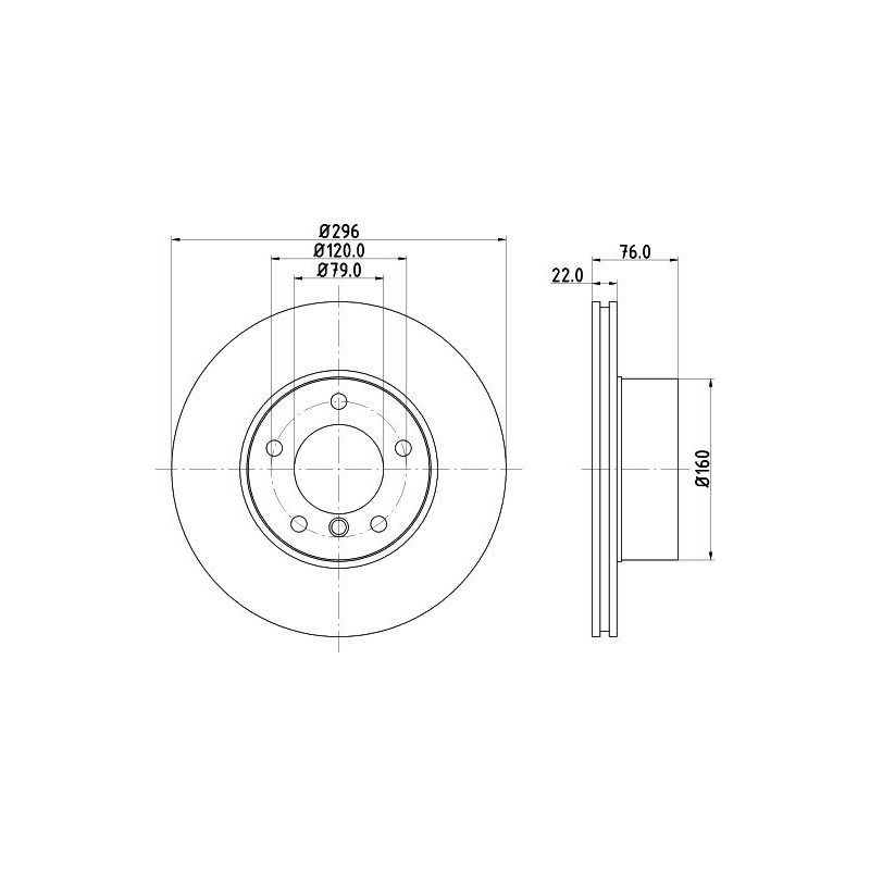 Disco freno asse anteriore - HELLA BRAKE