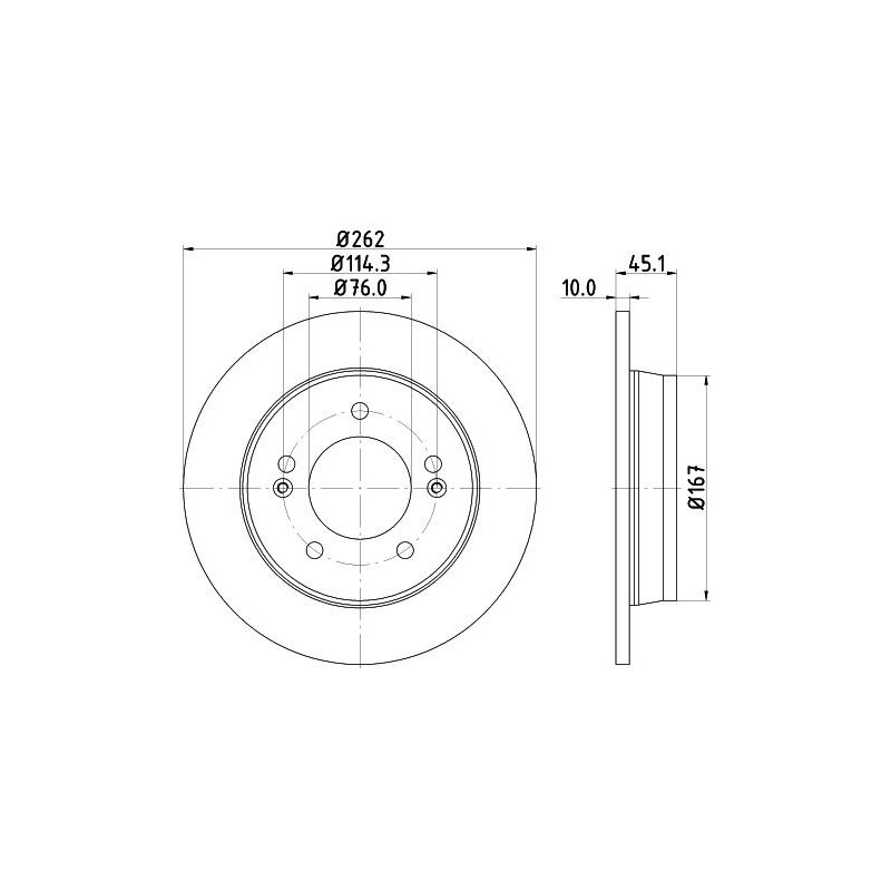 Disco freno asse posteriore - HELLA BRAKE