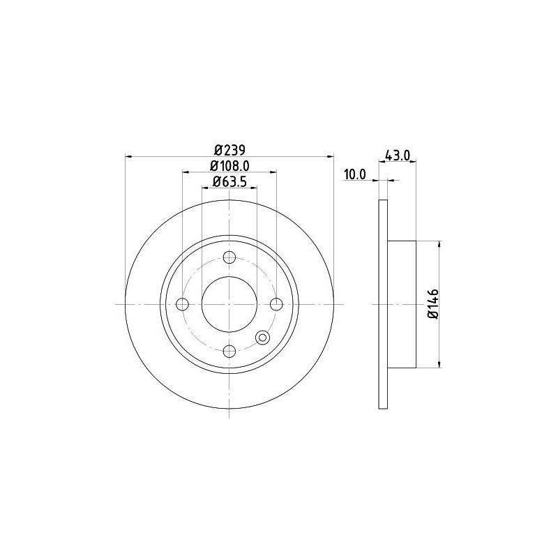 Disco freno asse anteriore - HELLA BRAKE