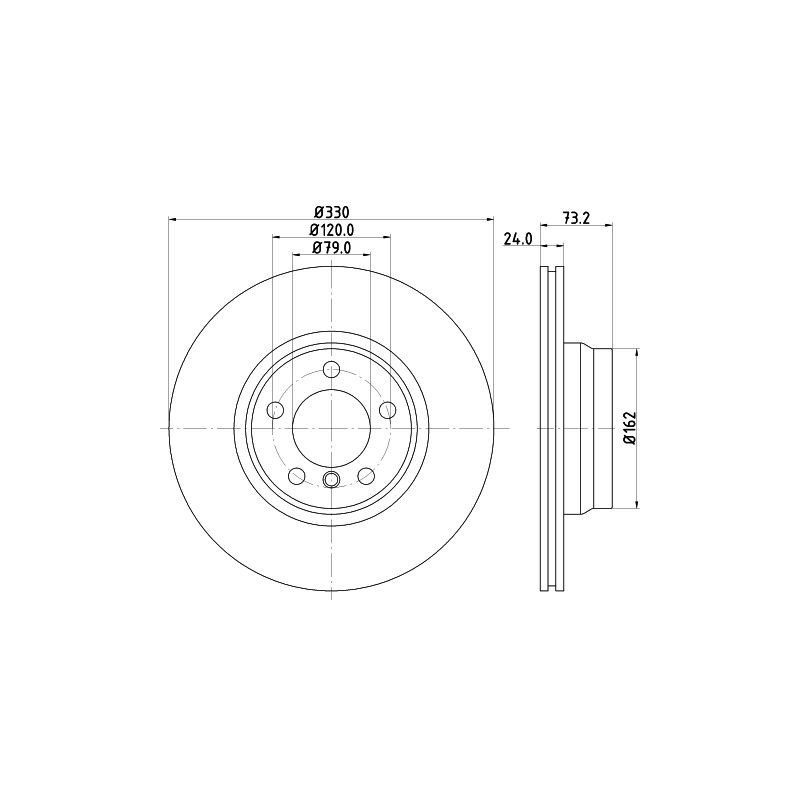 Disco freno asse anteriore - HELLA BRAKE