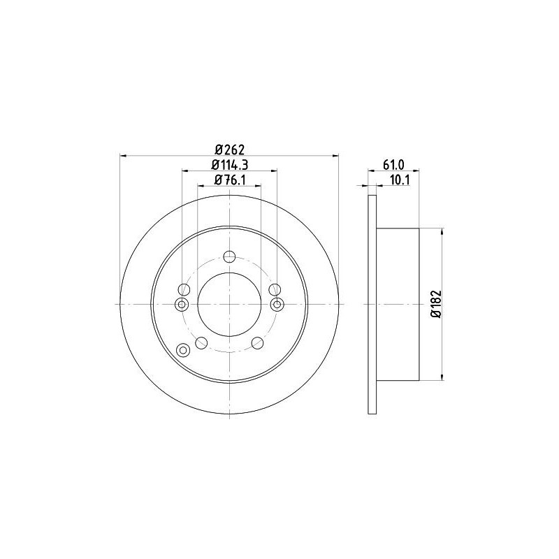 Disco freno asse posteriore - HELLA BRAKE