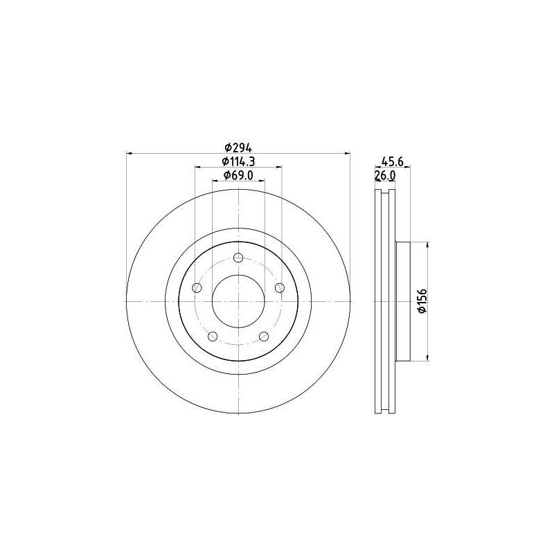 Disco freno asse anteriore - HELLA BRAKE