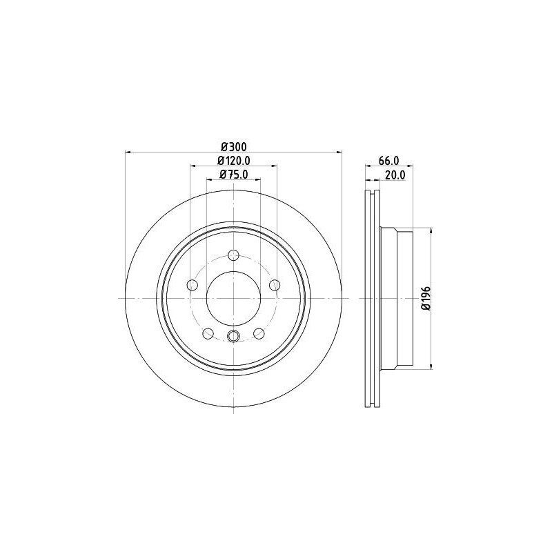 Disco freno asse posteriore - HELLA BRAKE