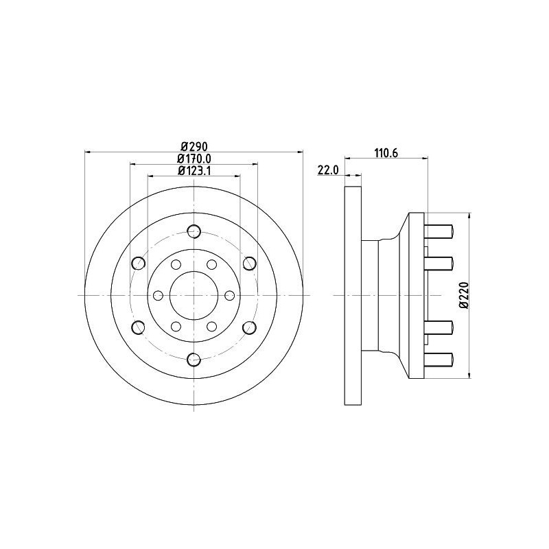 Disco freno asse anteriore - HELLA BRAKE