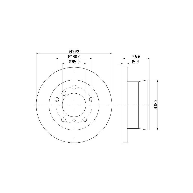 Disco freno asse posteriore - HELLA BRAKE