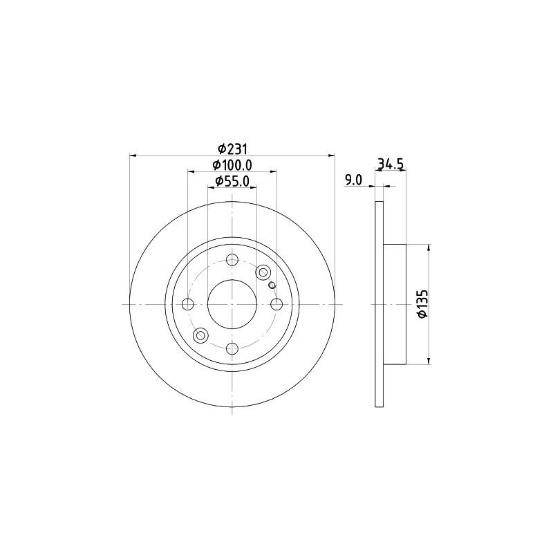 Disco freno asse posteriore - HELLA BRAKE