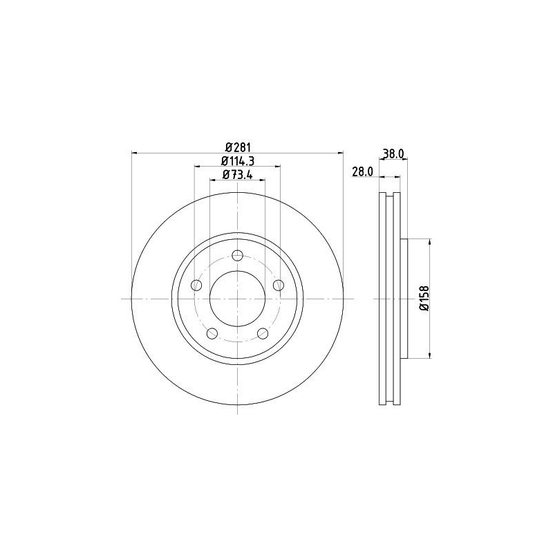 Disco freno asse anteriore - HELLA BRAKE