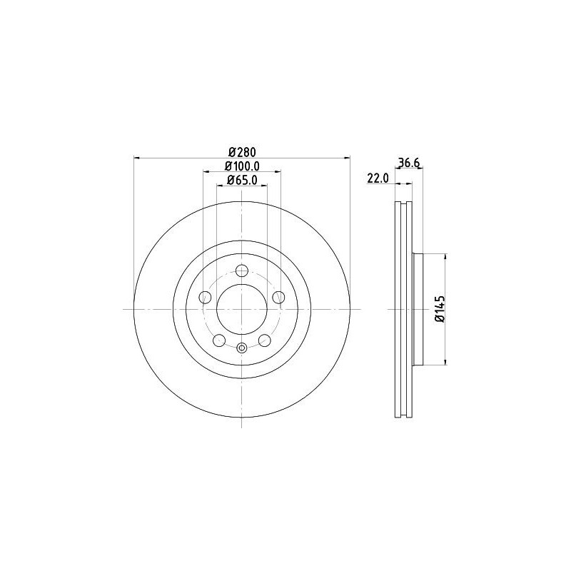 Disco freno asse anteriore - HELLA BRAKE