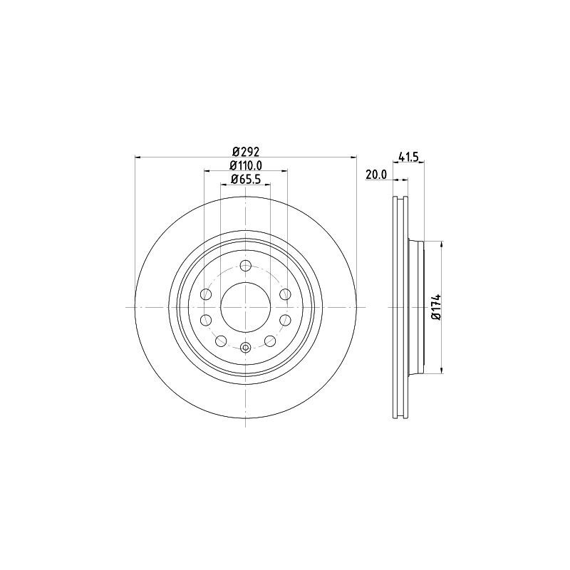 Disco freno asse posteriore - HELLA BRAKE
