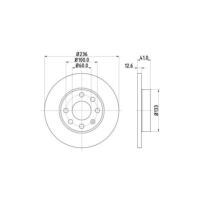 Disco freno asse anteriore - HELLA BRAKE