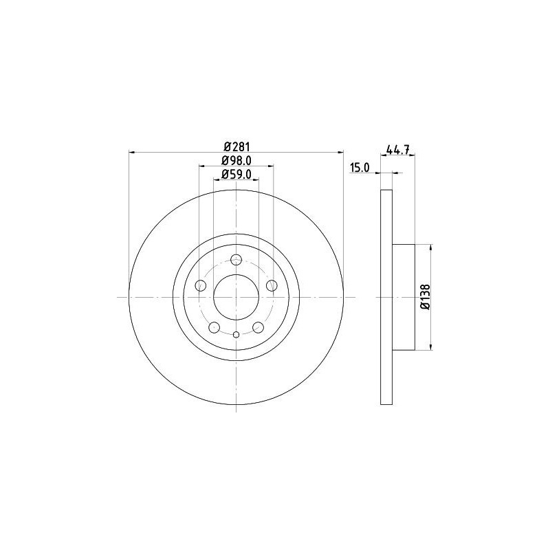 Disco freno asse anteriore - HELLA BRAKE