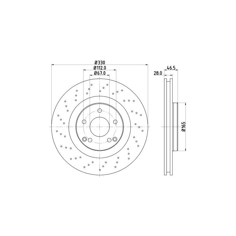 Disco freno asse anteriore - HELLA BRAKE