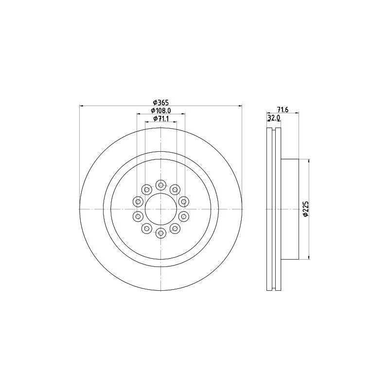 Disco freno asse anteriore - HELLA BRAKE
