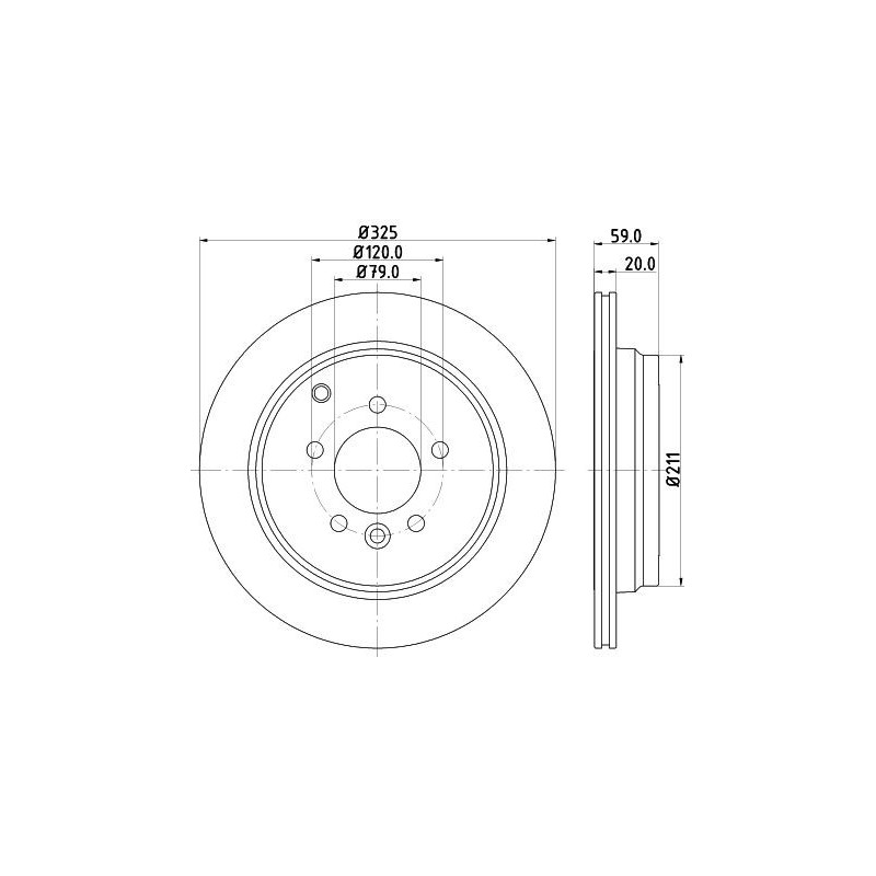 Disco freno asse posteriore - HELLA BRAKE