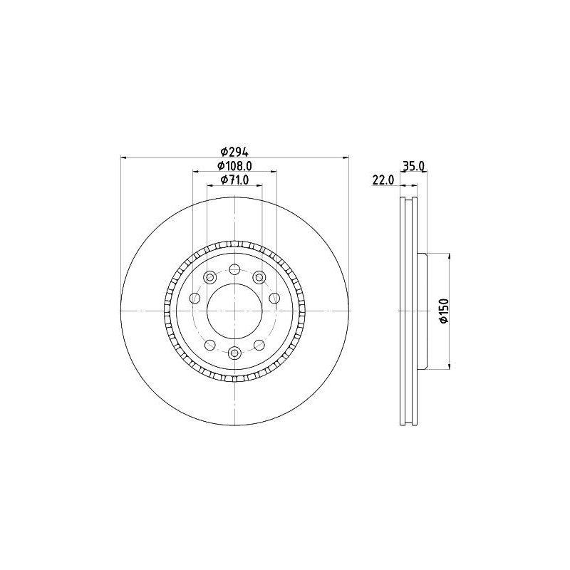Disco freno asse posteriore - HELLA BRAKE
