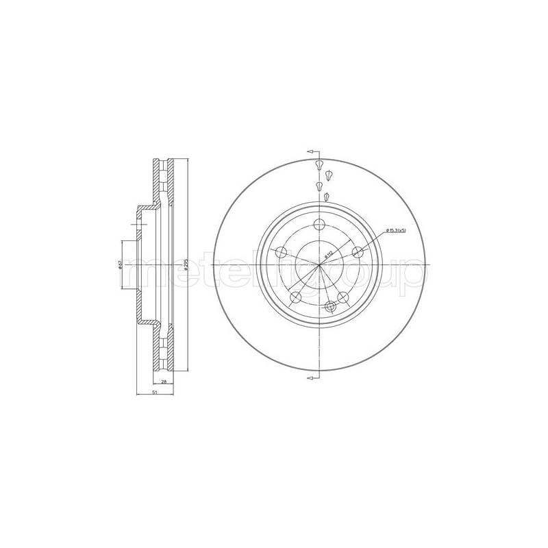 Disco freno asse anteriore - METELLI