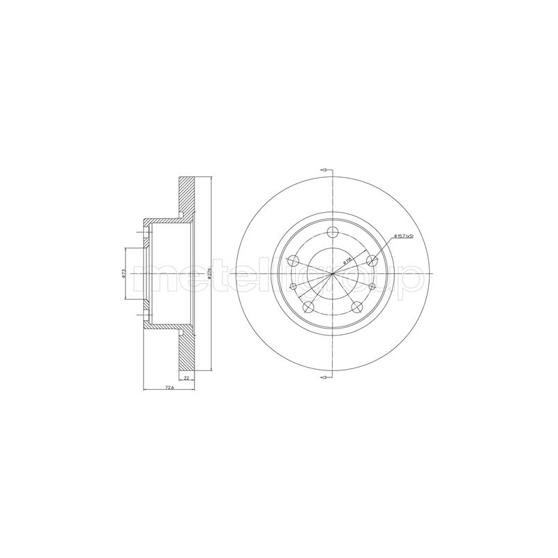 Disco freno asse anteriore - METELLI